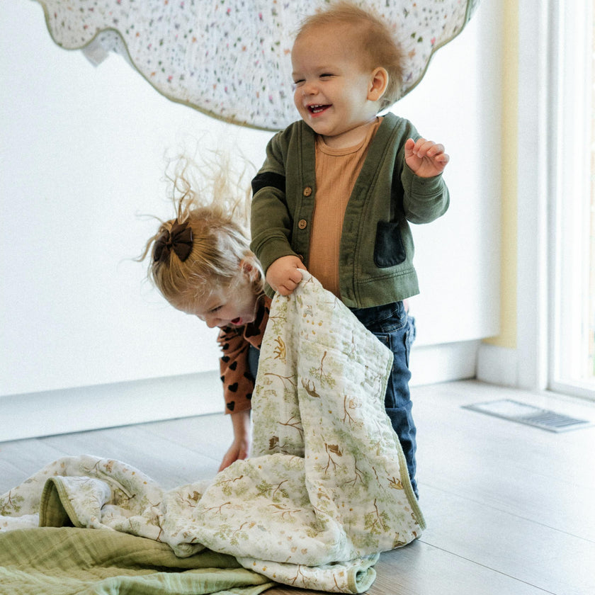 Original Cotton Muslin Quilt - Woodland Friends