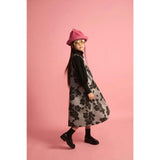 Black Flower Neoprene Apron Dress
