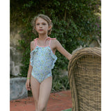 Into The Woods One-Piece Swimsuit, Blush And Green