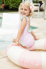 Scoop One Piece Swimsuit - Pink Stripe