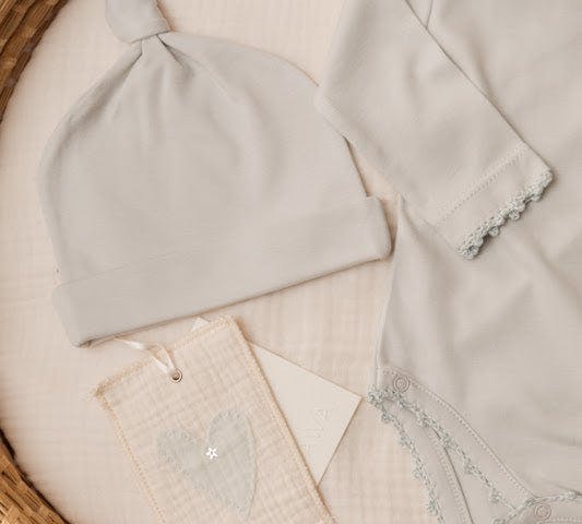 Crochet Trim Three Piece Set in Blue