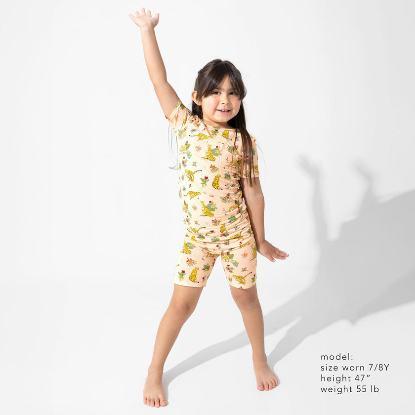 Pounce In Paradise Cheetah Bamboo Kids Pajama Short Set