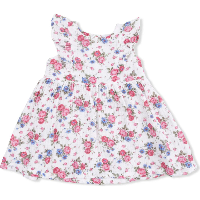 Cabbage Roses - Ruffle Sleeve Dress and Bloomer