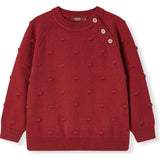 Wine Knit Popcorn Sweater