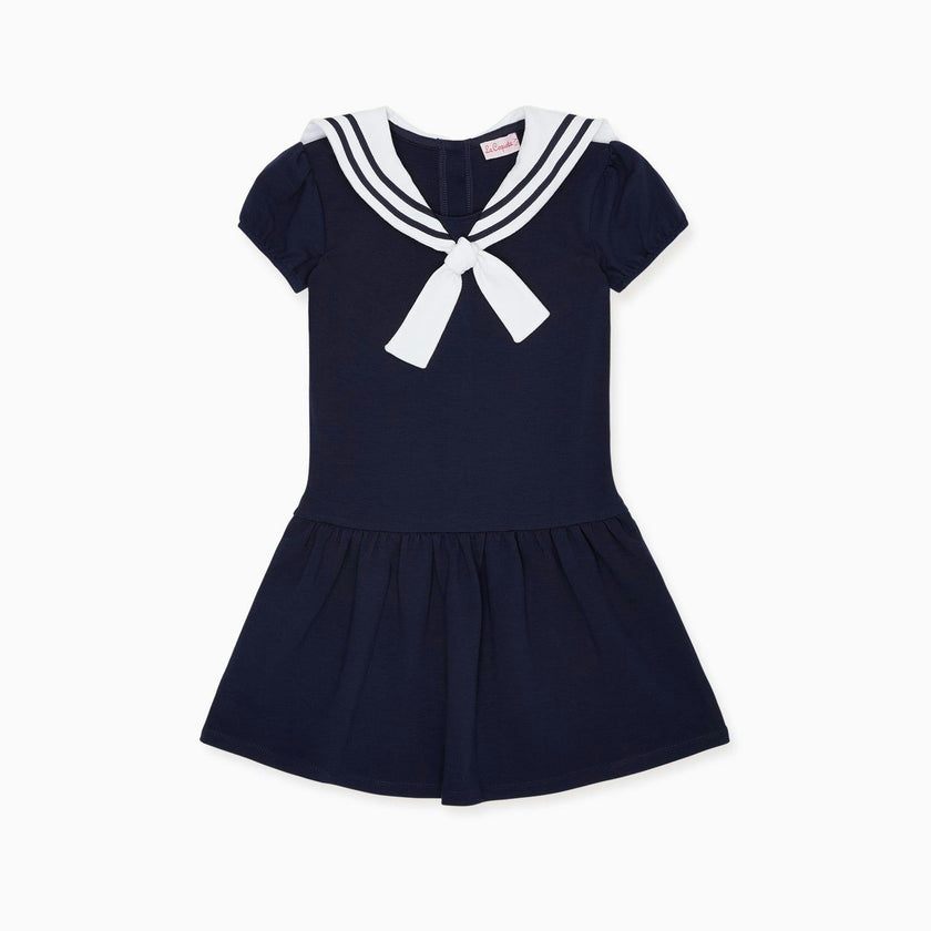 Navy Crisanta Girl Nautical Drop Waist Dress