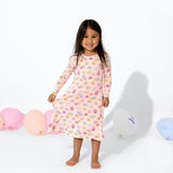 Candy Hearts Pink Bamboo Girls' Long Sleeve Dress