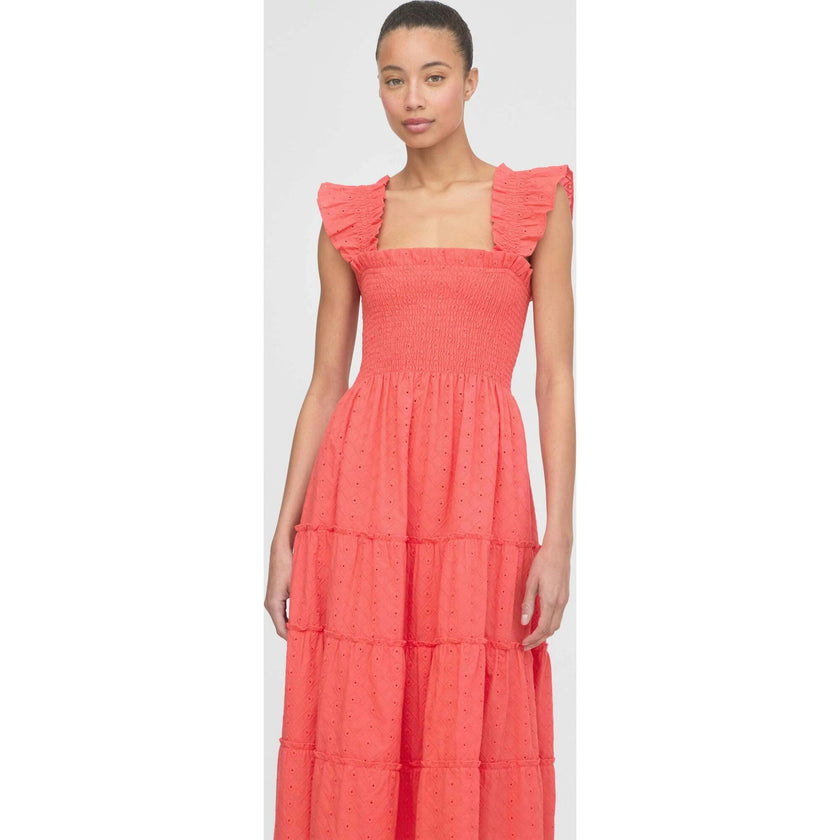 The Ellie Nap Dress - Coral Daisy Broderie