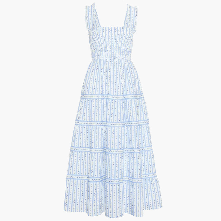 The Kimmy Nap Dress - Blue Petal Stripe