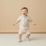 Organic Shirt & Shorts Set - Brick Checks