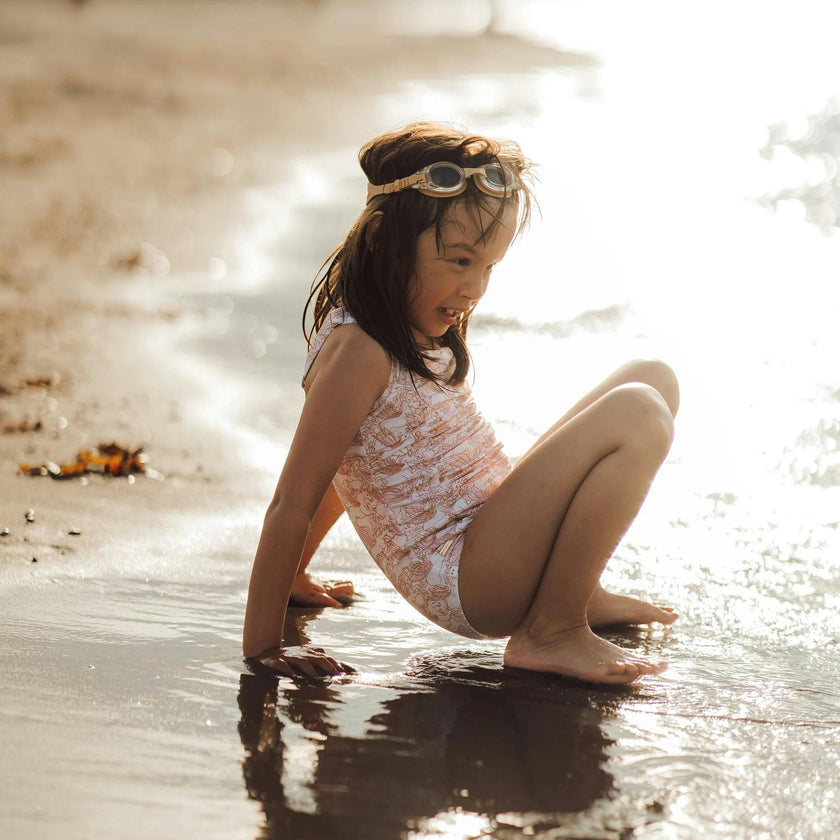 Vintage Girls 1 Piece Swimsuit | UPF + Recycled - Pegasus