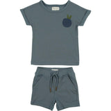 Boys Ribbed Berry Applique Tee & Short Set