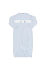 Blue Rocking Horse Embroidered Gown