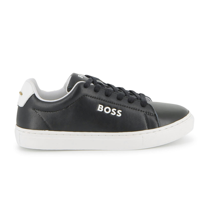 Black Low-Top Leather Sneakers