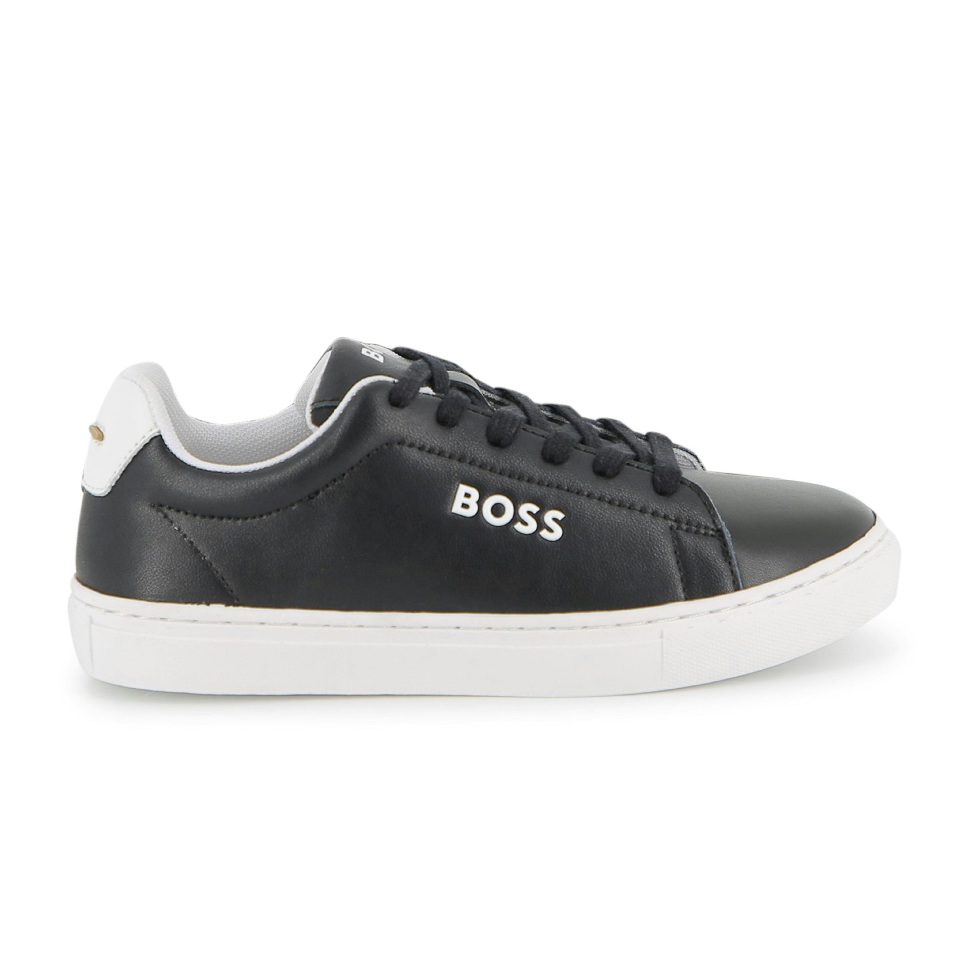 Black Low-Top Leather Sneakers