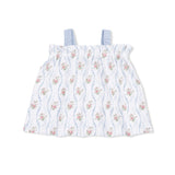 Heirloom Rose Stripe - Top with Bows and Ruffle Leg Bloomer