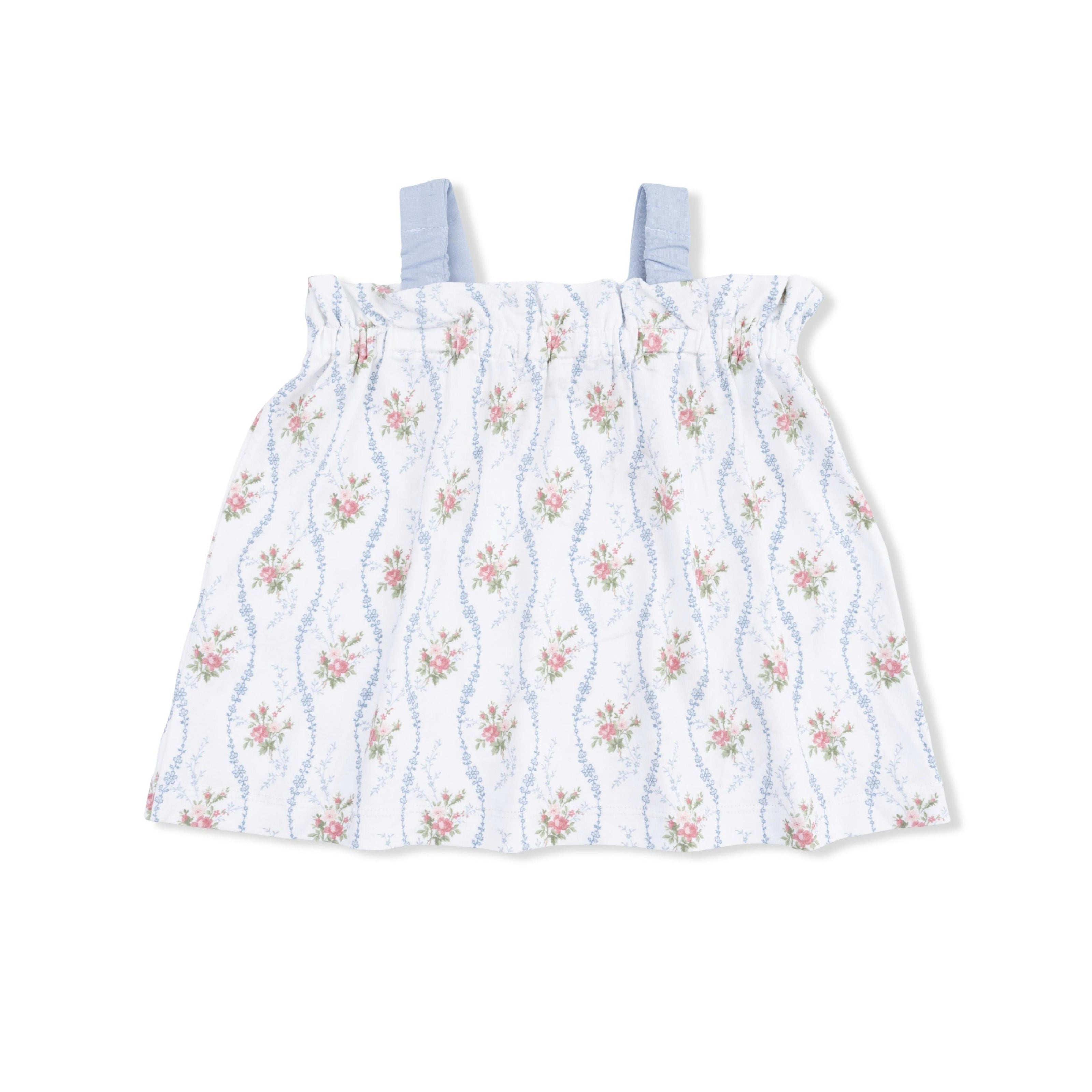 Heirloom Rose Stripe - Top with Bows and Ruffle Leg Bloomer
