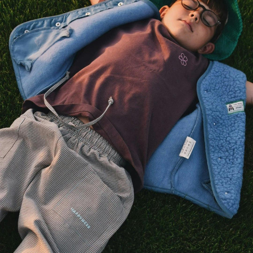 children's merino wool vest - ice blue