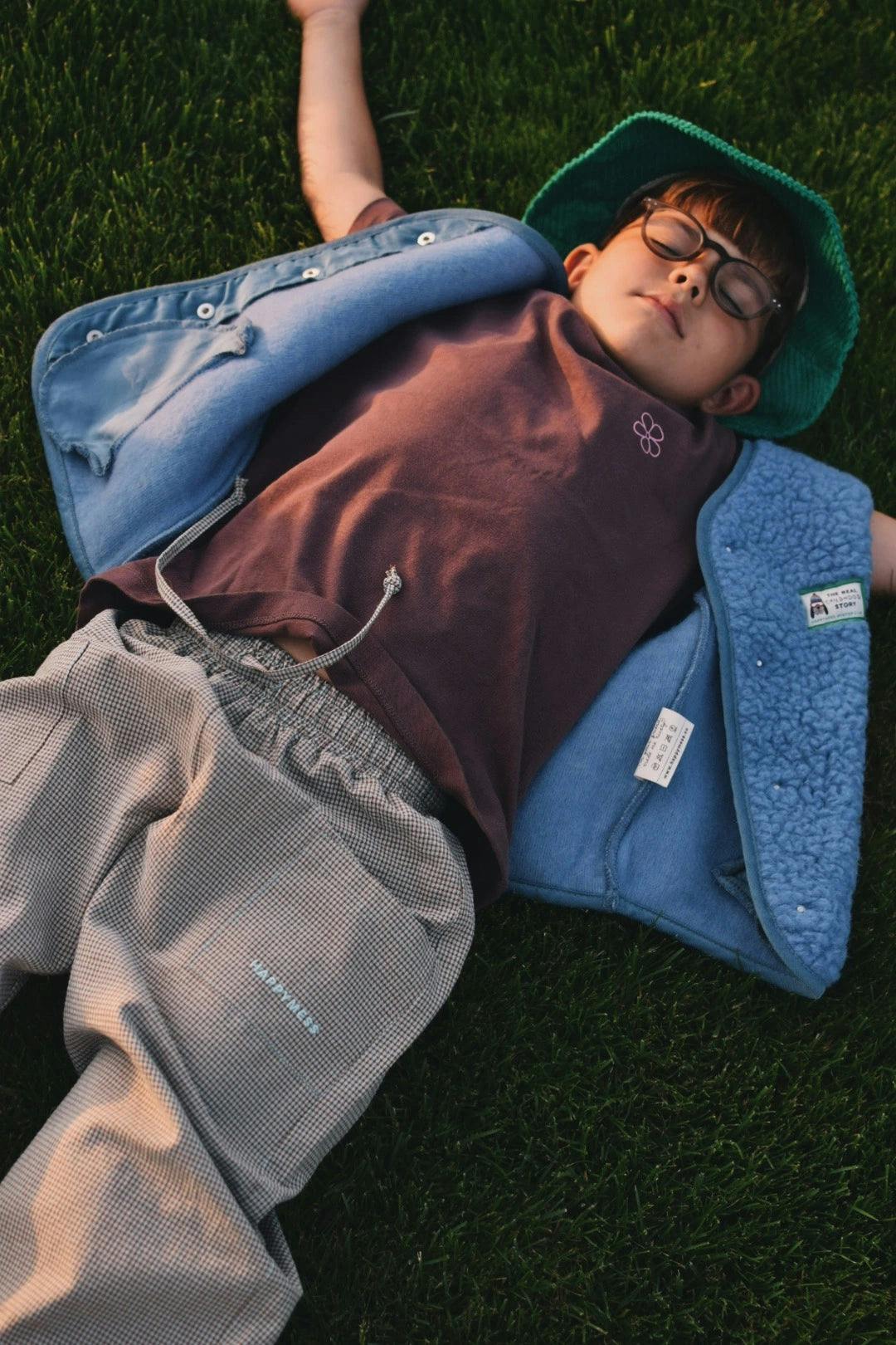 children's merino wool vest - ice blue