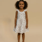 Organic Ruffle Tiered Dress - Blush Floral
