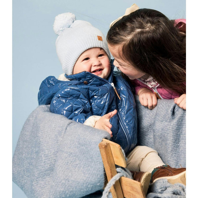 Kids Knit Winter Hat with Knit Pom