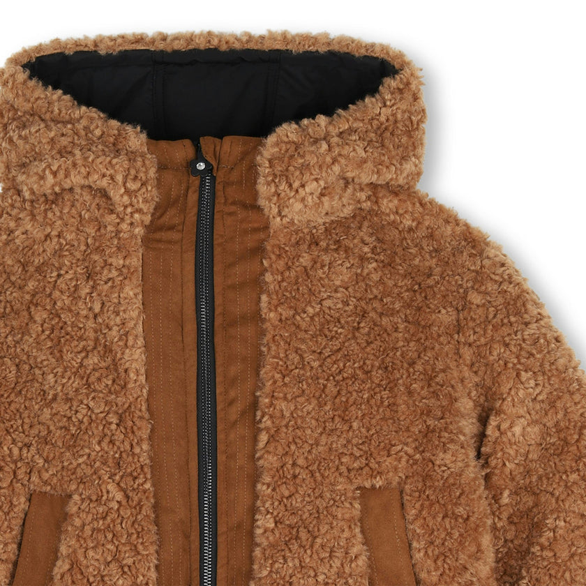 Brown Reversible Teddy Jacket