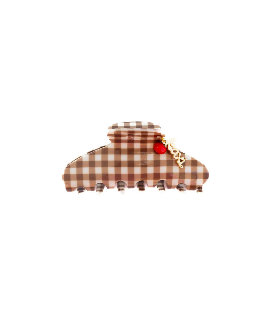 BROWN GINGHAM TOMATO CHARM CLAW