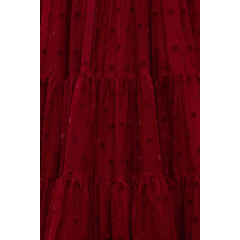 Mini Solange Dress in Burgundy Tulle