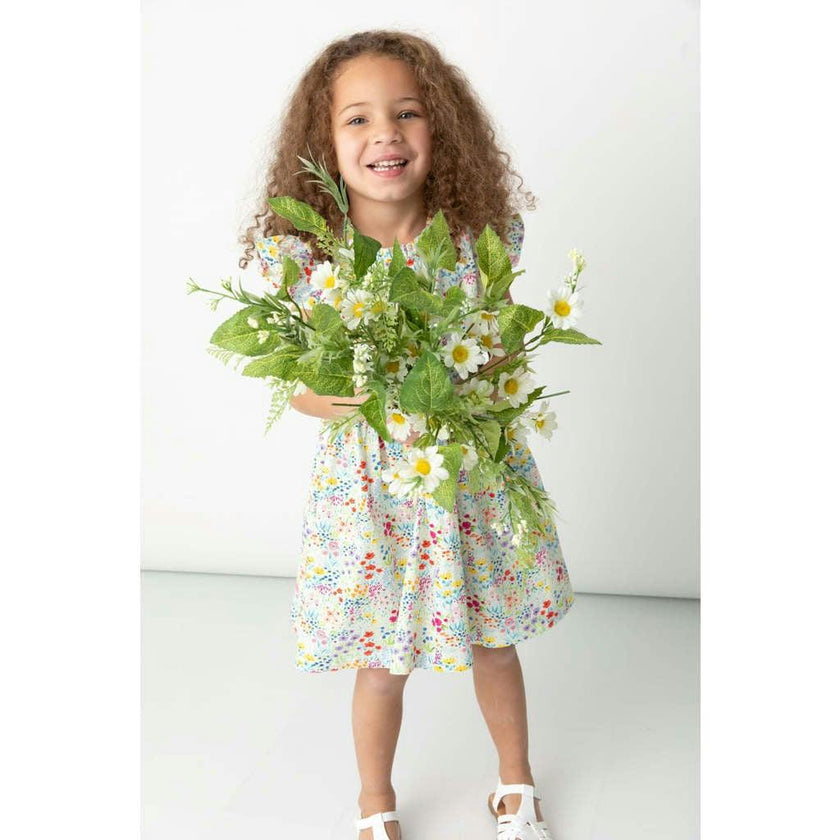 Spring Flowers Ruffle Dress