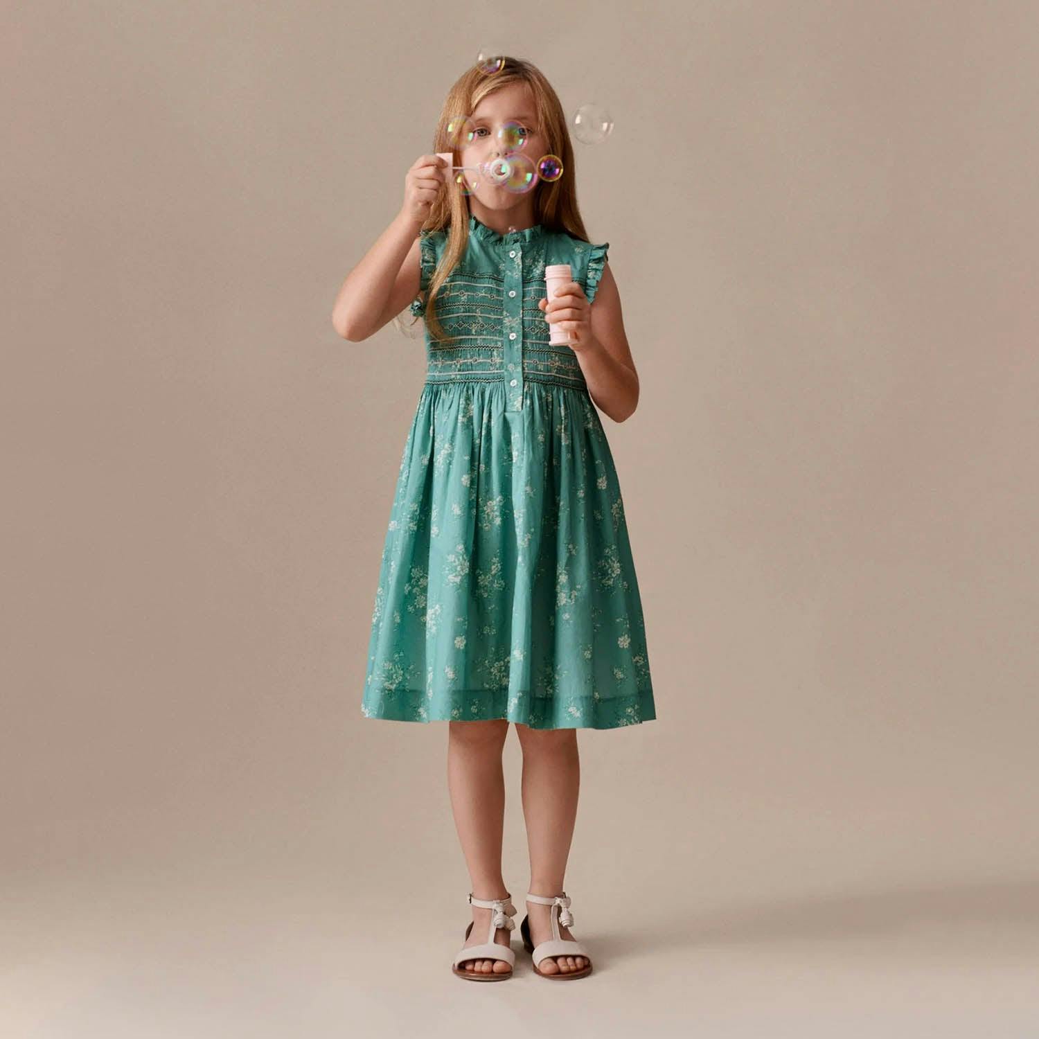 BONPOINT Fabiola Dress - Emerald