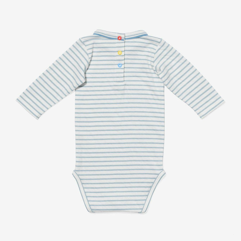 Edward One-piece, Dusty Blue Mini Stripe