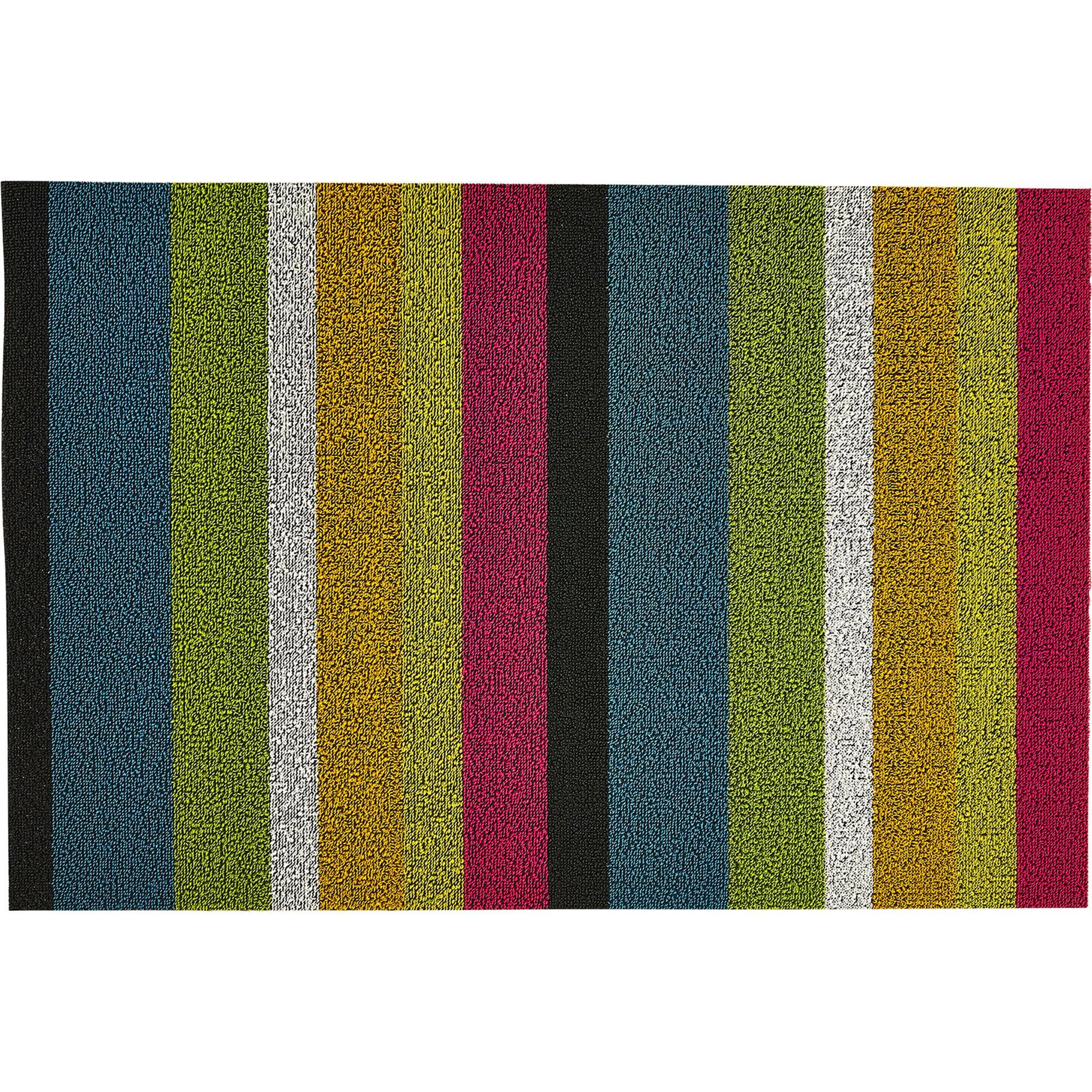 Bold Stripe Shag Floor Mat, Multi