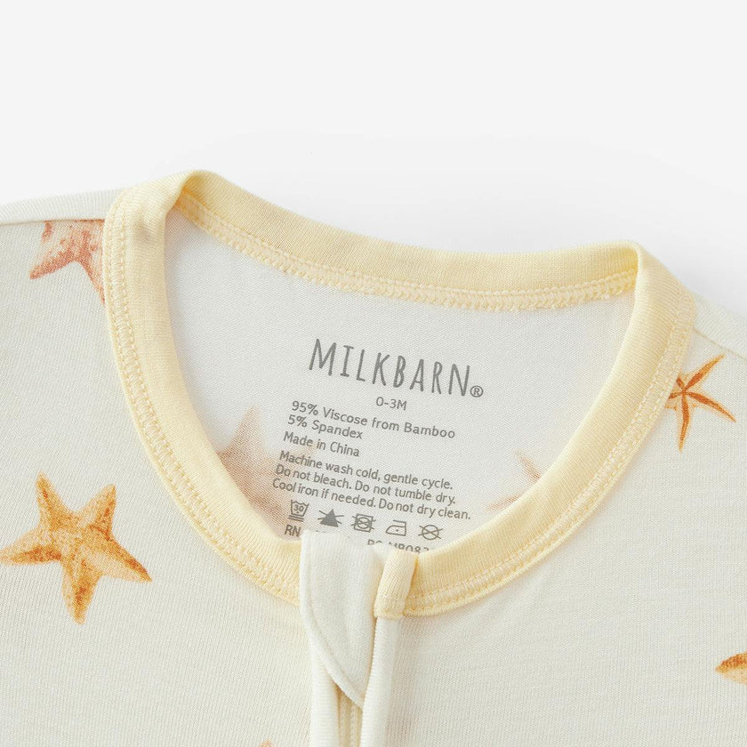 Starfish Dreams Luxe Stretch Zipper Footed Romper