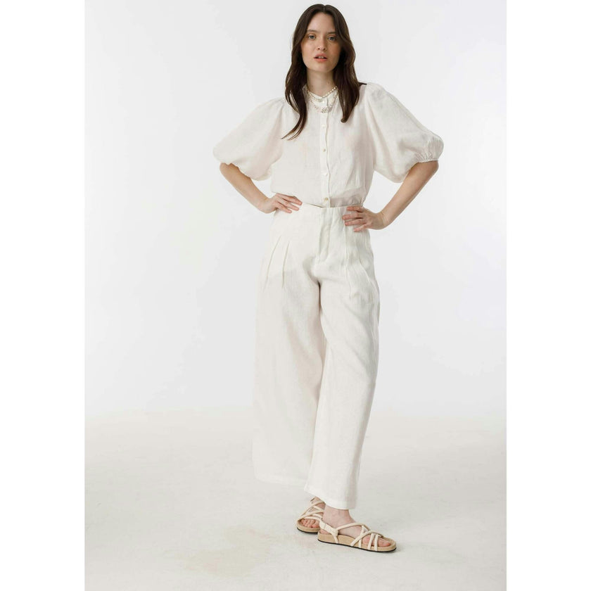 Culotte Linen Pants - Natural