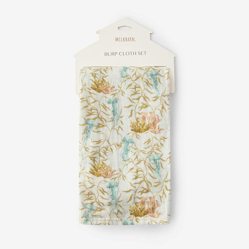 Under the Sea Organic Cotton Two-Piece Burp Cloth Set