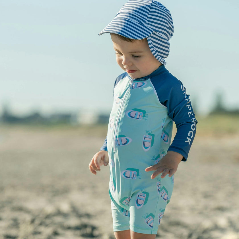 Denim Stripe Floating Flap Hat