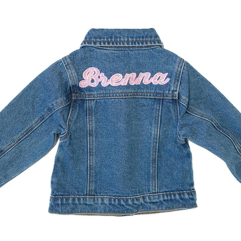 Custom Embroidered Applique Denim Jacket, Floral Multi