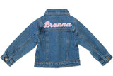 Custom Embroidered Applique Denim Jacket, Floral Multi