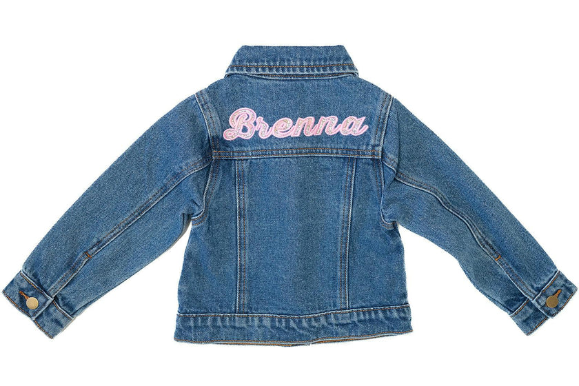 Custom Embroidered Applique Denim Jacket, Floral Multi