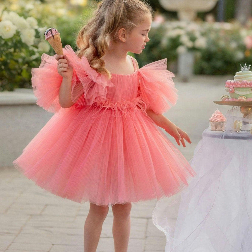 Blush Feather Fairy Tulle Dress