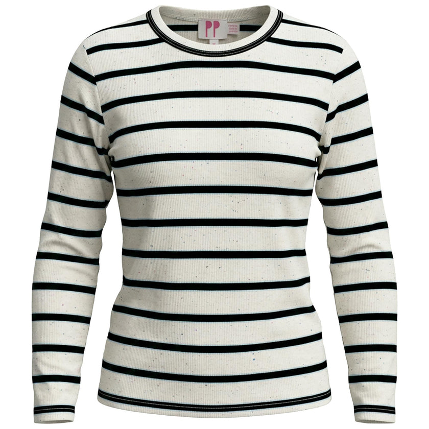 Ribbed Stripped Dotted Tshirt