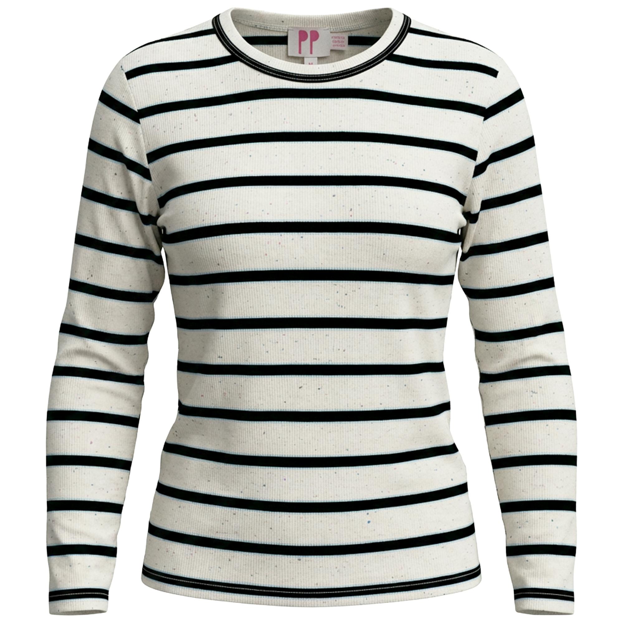 Ribbed Stripped Dotted Tshirt