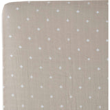 Cotton Muslin Crib Sheet - Taupe Cross