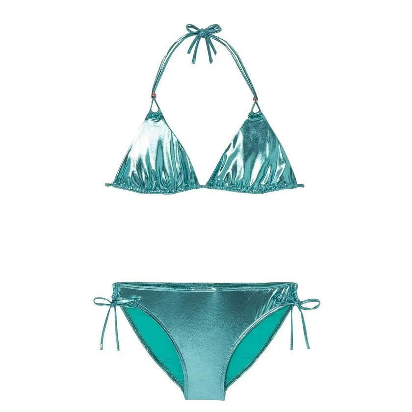 Triangle two-piece swimsuit, emerald | GLOW 2P