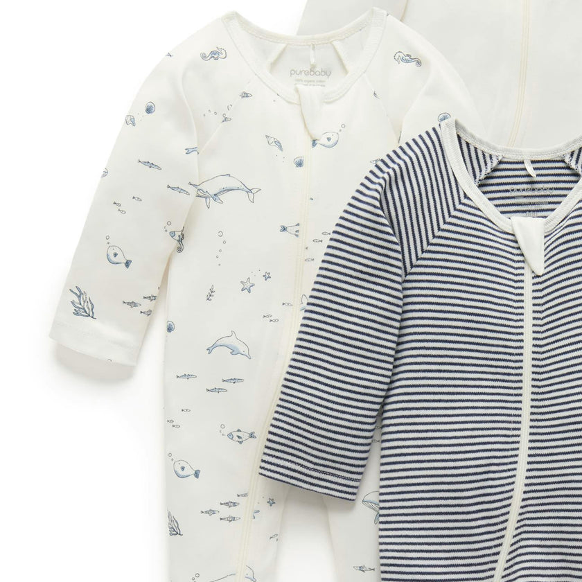 4 Pack Zip Growsuit Vanilla Nautical Pack