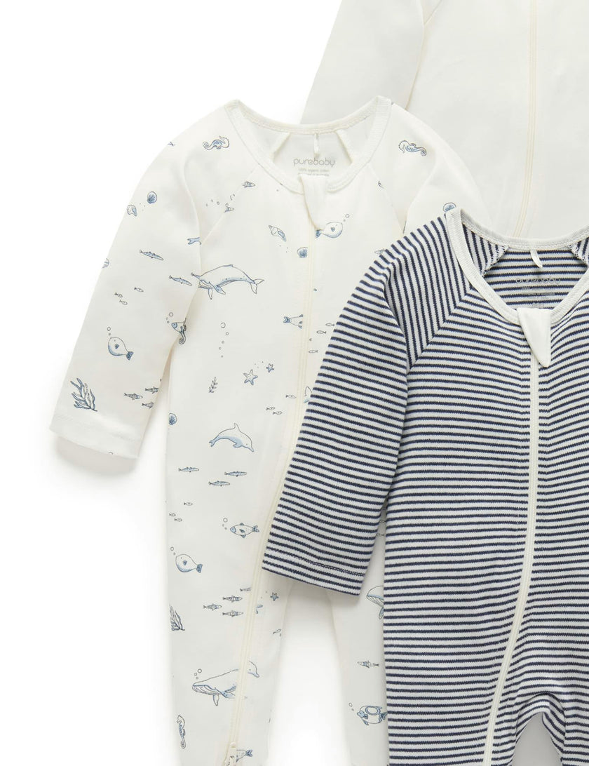 4 Pack Zip Growsuit Vanilla Nautical Pack