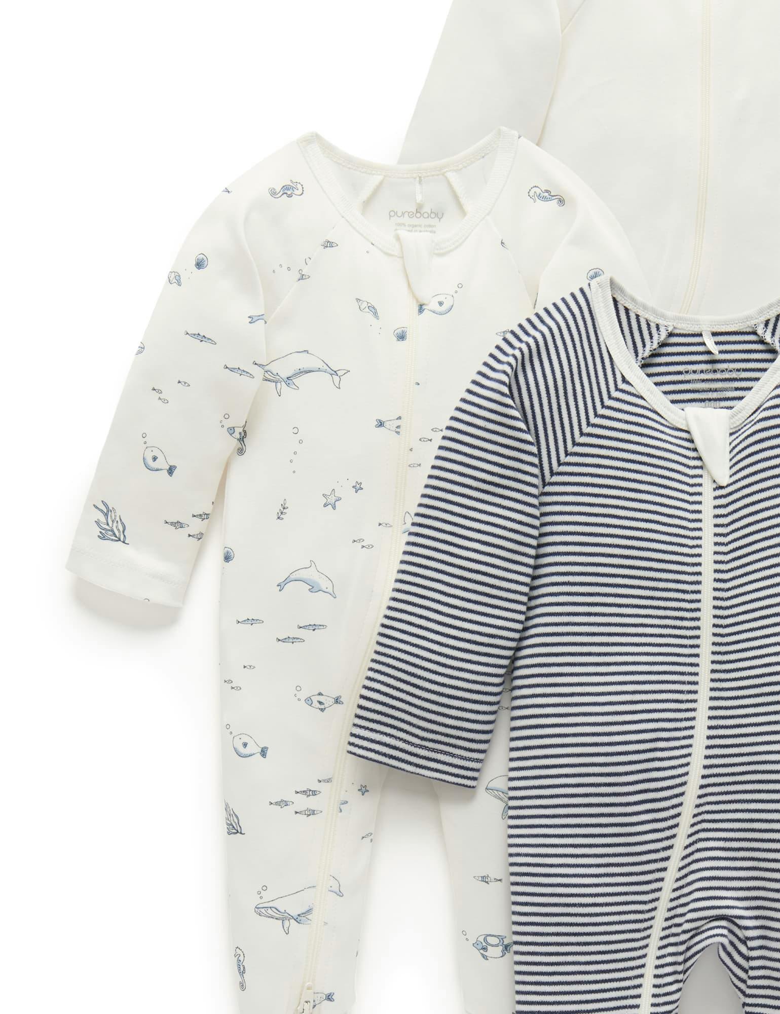 4 Pack Zip Growsuit Vanilla Nautical Pack