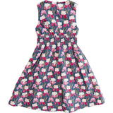 Mini Carly Dress in Navy Pressed Petals
