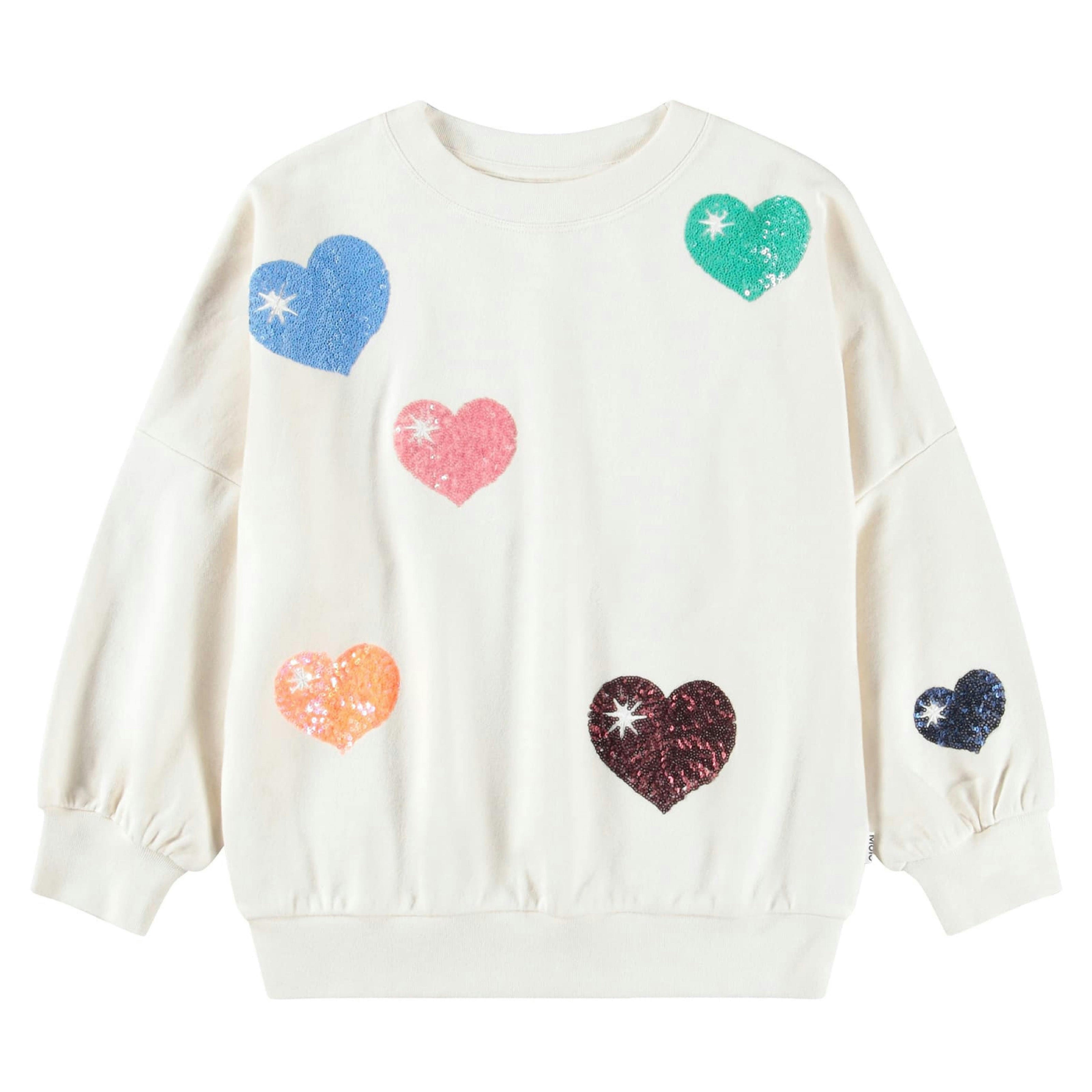 Ivory Bubble Hearts Marika Sweatshirt