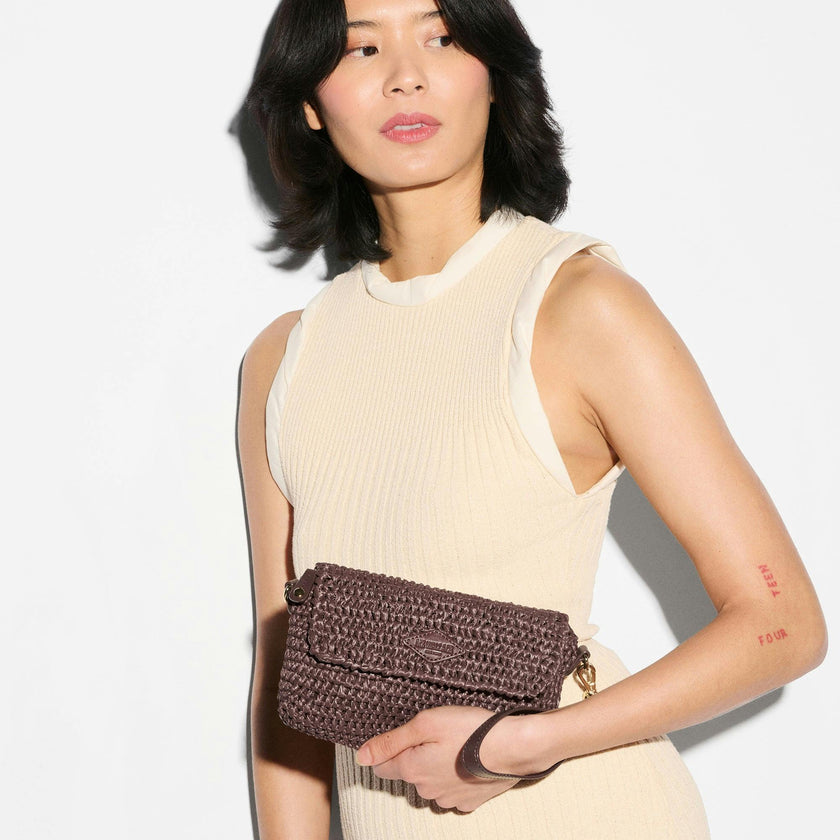 Brown Crochet Crochet Convertible Crossbody