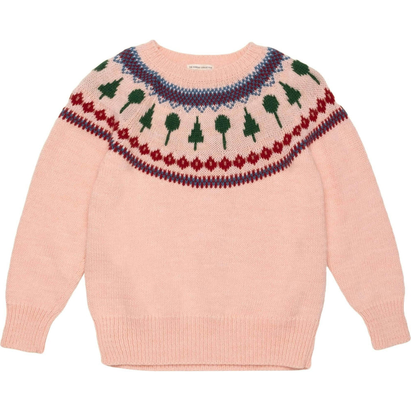Recess Fair Isle Sweater in Pink Lemonade
